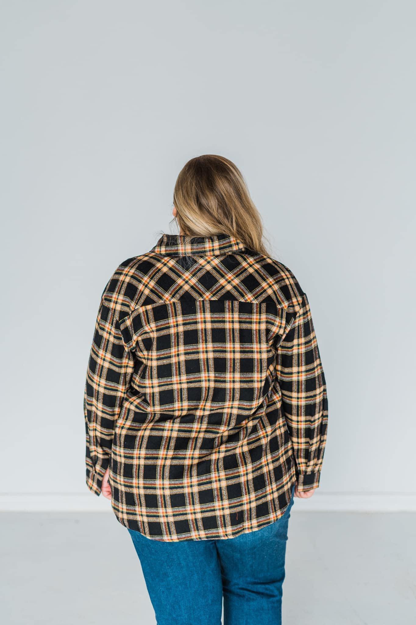 Tania  Black Flannel Shirt