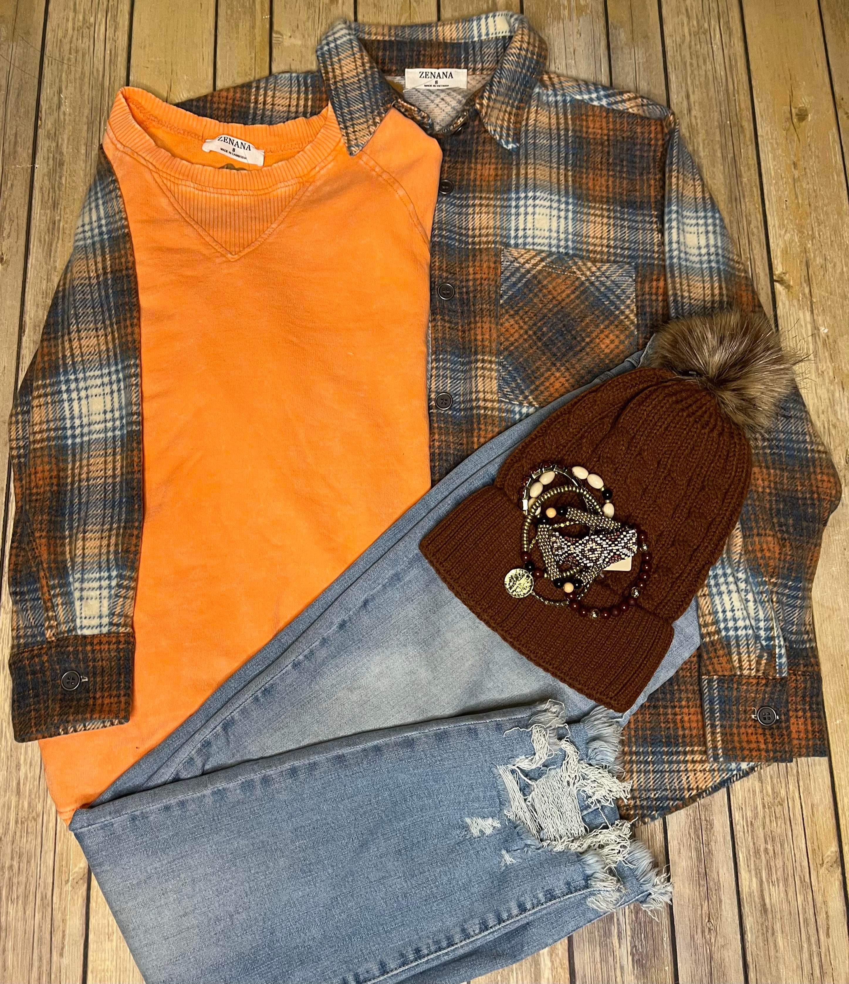 Brown and Rust  Flannel