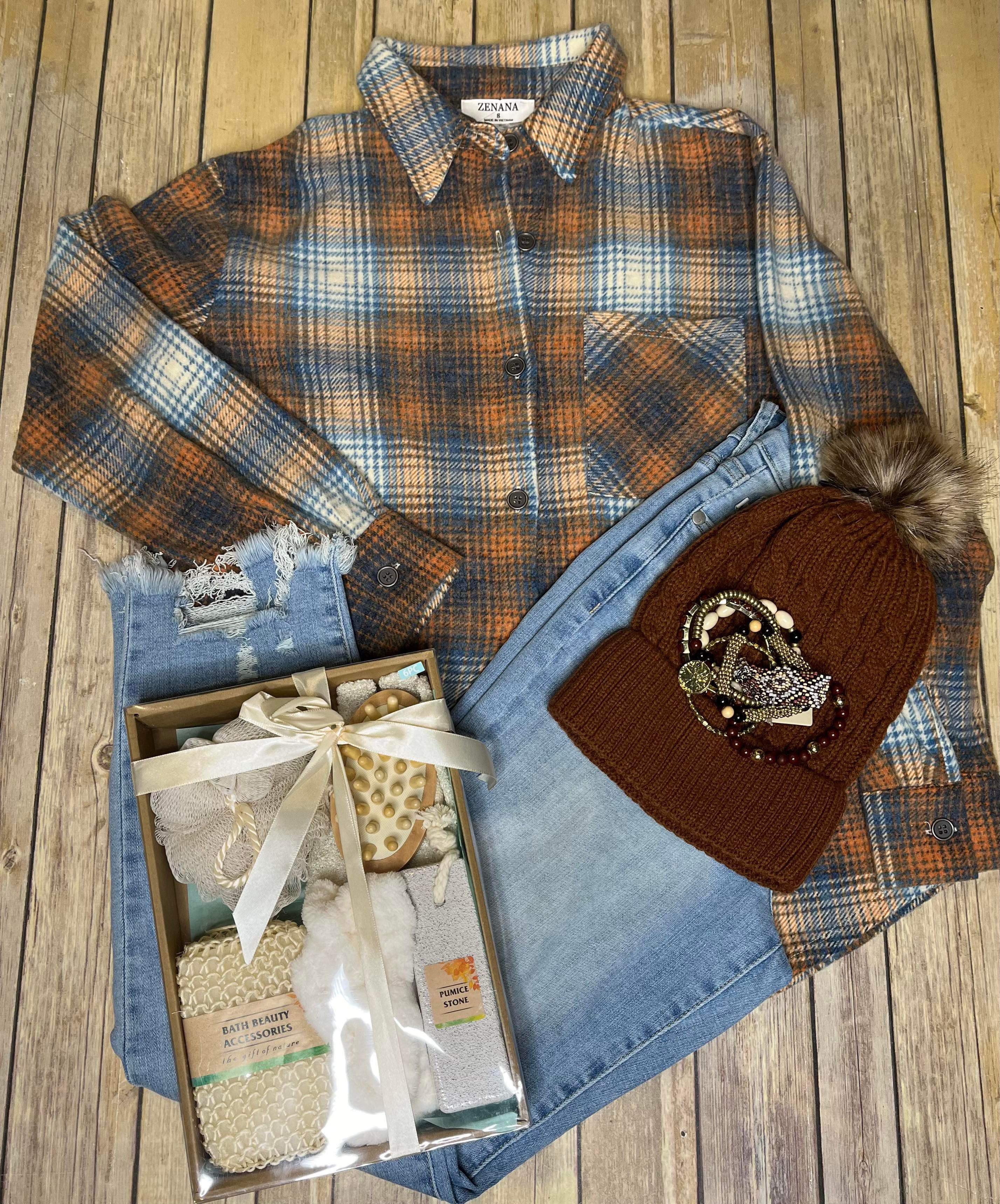 Brown and Rust  Flannel