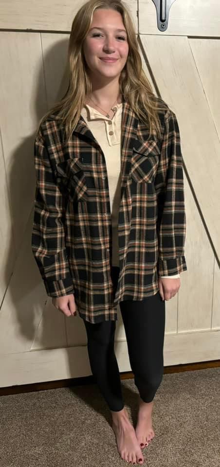 Tania  Black Flannel Shirt