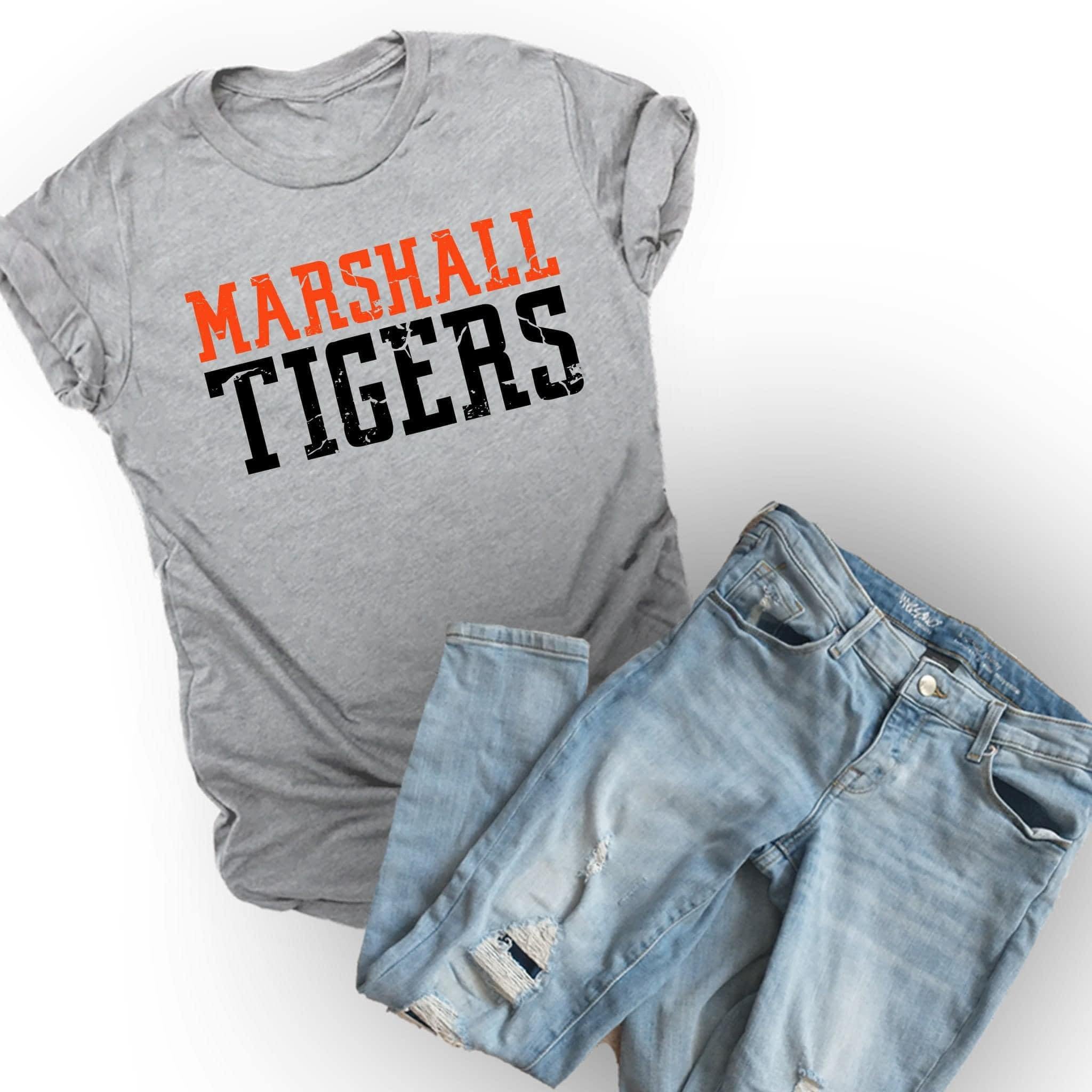 Marshall Tigers grey short sleeve tee